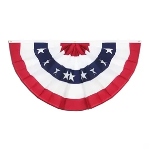 US Patriotic Half Fan Banner Flag for 4th of July Decoration
