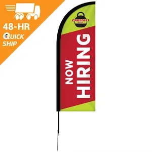 48 - Hour 6' Single Reverse Half Drop Banner w/ Hardware Set