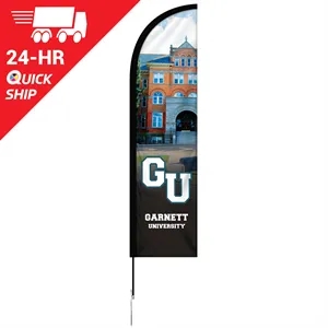 24 - Hour 8' Single Reverse Half Drop Banner w/ Hardware Set