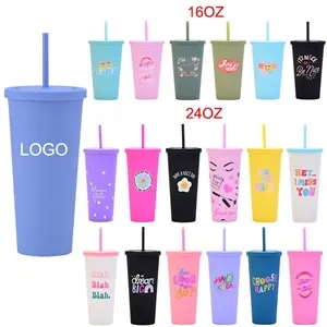 16oz/24oz Frosted double-deck beverage cup