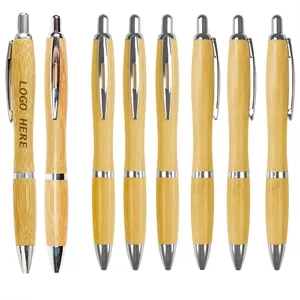 Bamboo Wooden Pen Eco Friendly Retractable Ballpoint