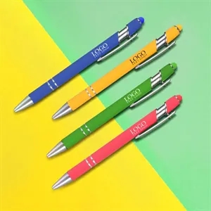 Metal Ballpoint Pen with Color Stylus Tip