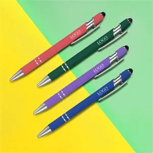 Custom Rubber Coated Stylus Ballpoint Pen