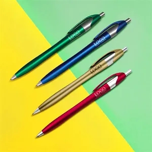 Plastic Ballpoint Click Pen with Metallic Accent