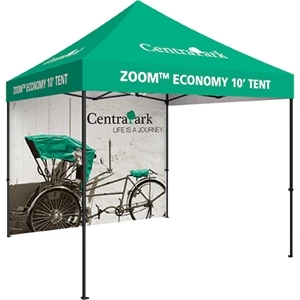 10' Zoom Economy Outdoor Tent Custom Printed Backwall