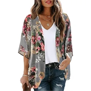 Women's Floral Print Puff Sleeve Tops