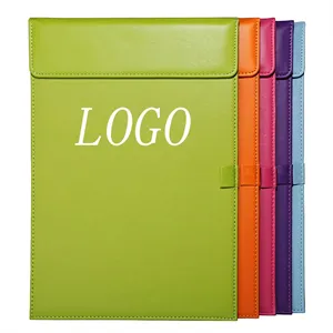 Multi-function magnetic clip A4 leather folder