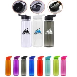 Sports Water Bottle with Straw Top Lid Portable Leakproof