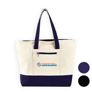 Large Canvas Tote Bag with Zipper