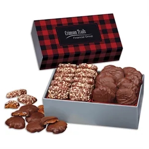 Toffee & Turtles in Gift Box with Red & Black Plaid Sleeve