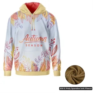 Unisex and Kids' Full Sublimation 350G Fleece Hoodie with Ka