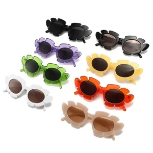 Custom Logo 2025 Custom Summer Sunflower Shaped Vintage Party Sunglasses