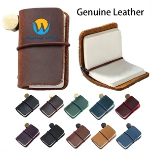 Custom Logo Crazy Horse Genuine Leather Mini Notebook Journal
