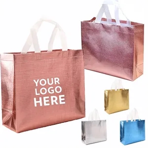 Glossy Reusable Grocery Gift Bags with Handles for Wedding