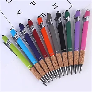 Metal Soft Touch Stylus Pen With Cork Grip