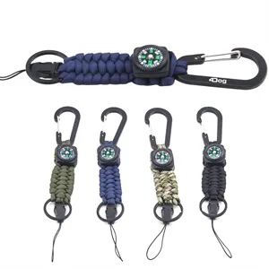 Hand Braided Paracord Keychain With Compass