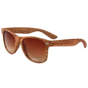 Custom Logo 2025 Classic Retro Faux Wood Grain Sunglasses
