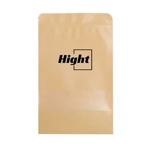 White Kraft Zipper Paper Bag W/ Frosted Window