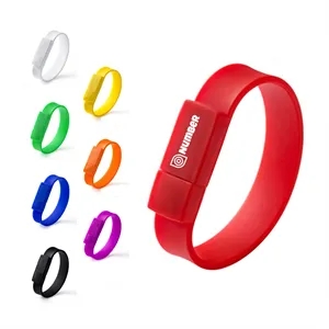 Silicone Wristband Usb Drive Bracelet (8 Gb)