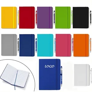 Custom Logo Soft Premium PU Leather Notebook With Pen