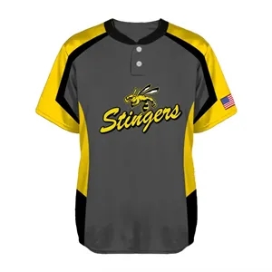 Sublimated Traditional Youth Two-Buttoned Baseball Jersey