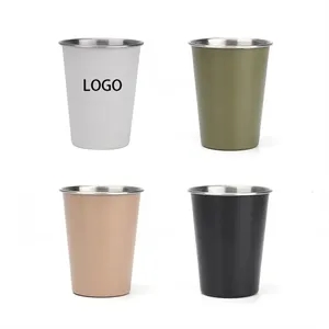 12oz Food Grade Stainless Steel Stackable Drinking Pint Cup