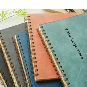 Custom Logo A5 Personalized Leather Spiral Journal Notebook