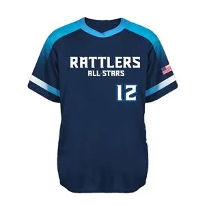 Sublimated Traditional Youth Crew/V-Neck Baseball Jersey