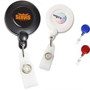 Retractable Round Corner Strap Badge Reel Holder w/Belt Clip