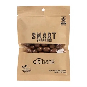 Fair Trade Milk Chocolate Raisins in Eco Kraft Pouch