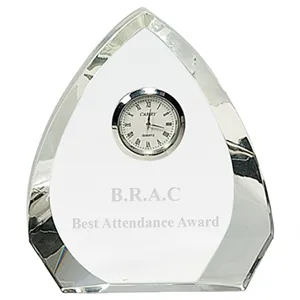 Clear Crystal Arch with Clock Award