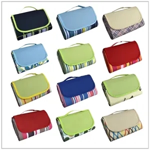 Custom Logo Throw Picnic Blanket with Waterproof Shell