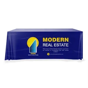 8' Custom Plastic Disposable Table Cover - Full Color