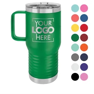 Custom Logo Polar Camel 20oz Insulated Stainless Coffee Mug & Slider Lid