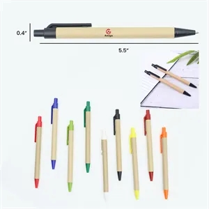 Eco-Friendly Kraft Paper Press Ballpoint Pen 5.5" x 0.4"