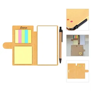 Kraft Paper Sticky Notebook With Pen