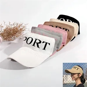 Sun Visor Knitted Elastic Sports Hat Empty Top Quick Drying