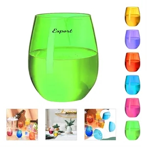 16 oz Multicolor Reusable Plastic Stemless Wine Tumbler