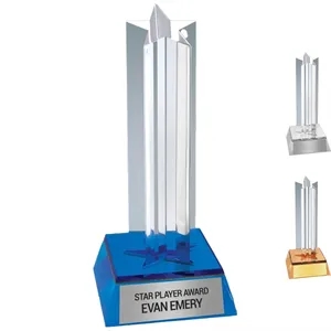 6.75" Blue Brilliance Column Acrylic Star Award