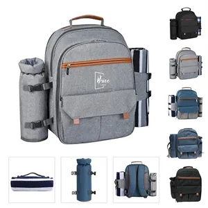 Picnic Backpack with Cooler, Wine Pouch & Blanket