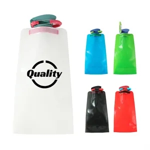 Flip Top Foldable Water Bottle With Carabiner