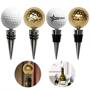 Creative Golf  Ball Metal Vacuum Wine Stoppers