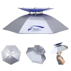 Golf Double Layer Hands Free UV Protection Head Umbrella Hat