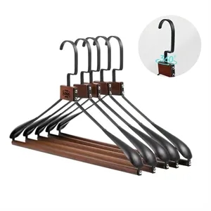 Wooden Hanger Clothes Stand With Metal Rotatable Hook