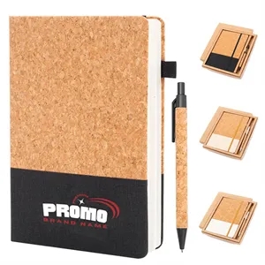 Eco Friendly Cork Gift Soft Wood Notebook Set with Pen