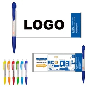 Promotional Pull-Out Banner Pen With Custom Badge