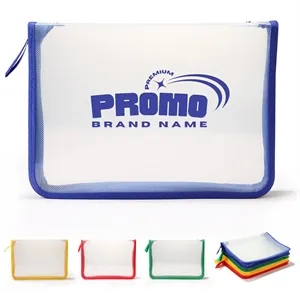 A4 Transparent Zipper File Bags Waterproof Document Folder