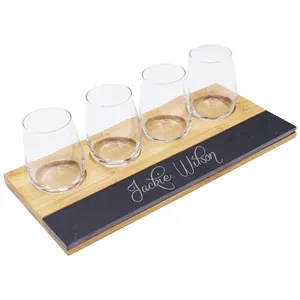 Wine Tasting Flight Set with Chalkboard