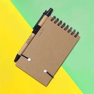 Mini Spiral Notebook Matching Colored Pen