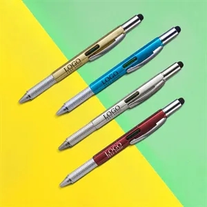 Multifunctional metal screw level touch screen stylus pen